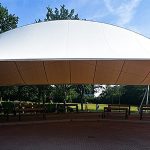 Innovativer Membranbau: Klimapavillon aus Glasgewebe mit PTFE-Beschichtung im Kurpark