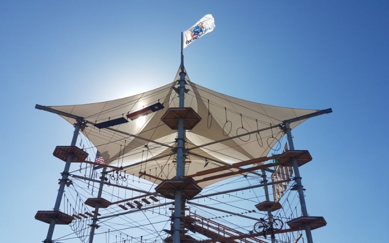 Sonnensegel von Planex verbaut im Kristallturm