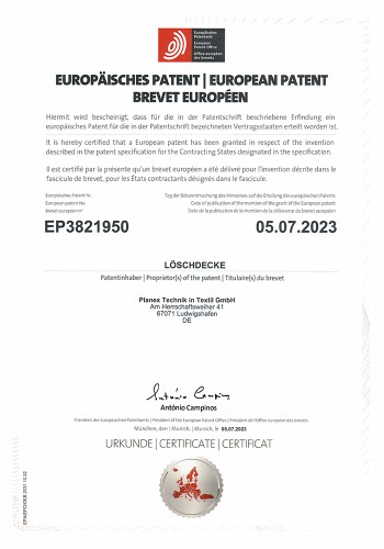 planex-technik-in-textil-gmbh-europaeisches-patent-loeschdecke-lithium-ionen-brandschutz